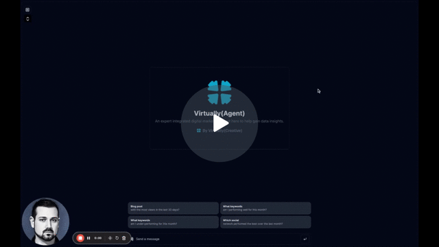 Loom GIF showcasing a quick demo of Virtually Creative's A.I. data analyst agent